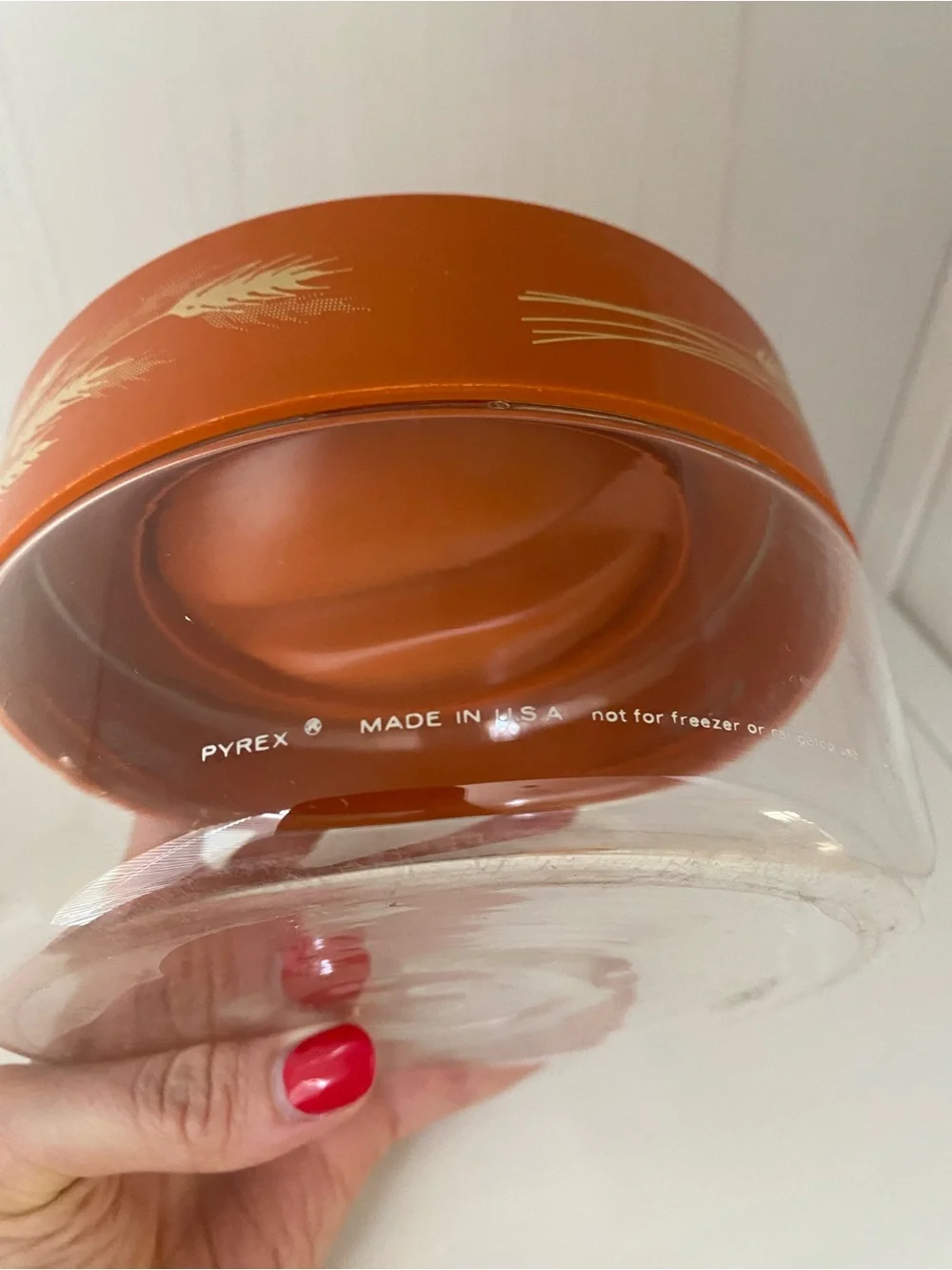 Retro Orange Wheat Glass Storage Jar